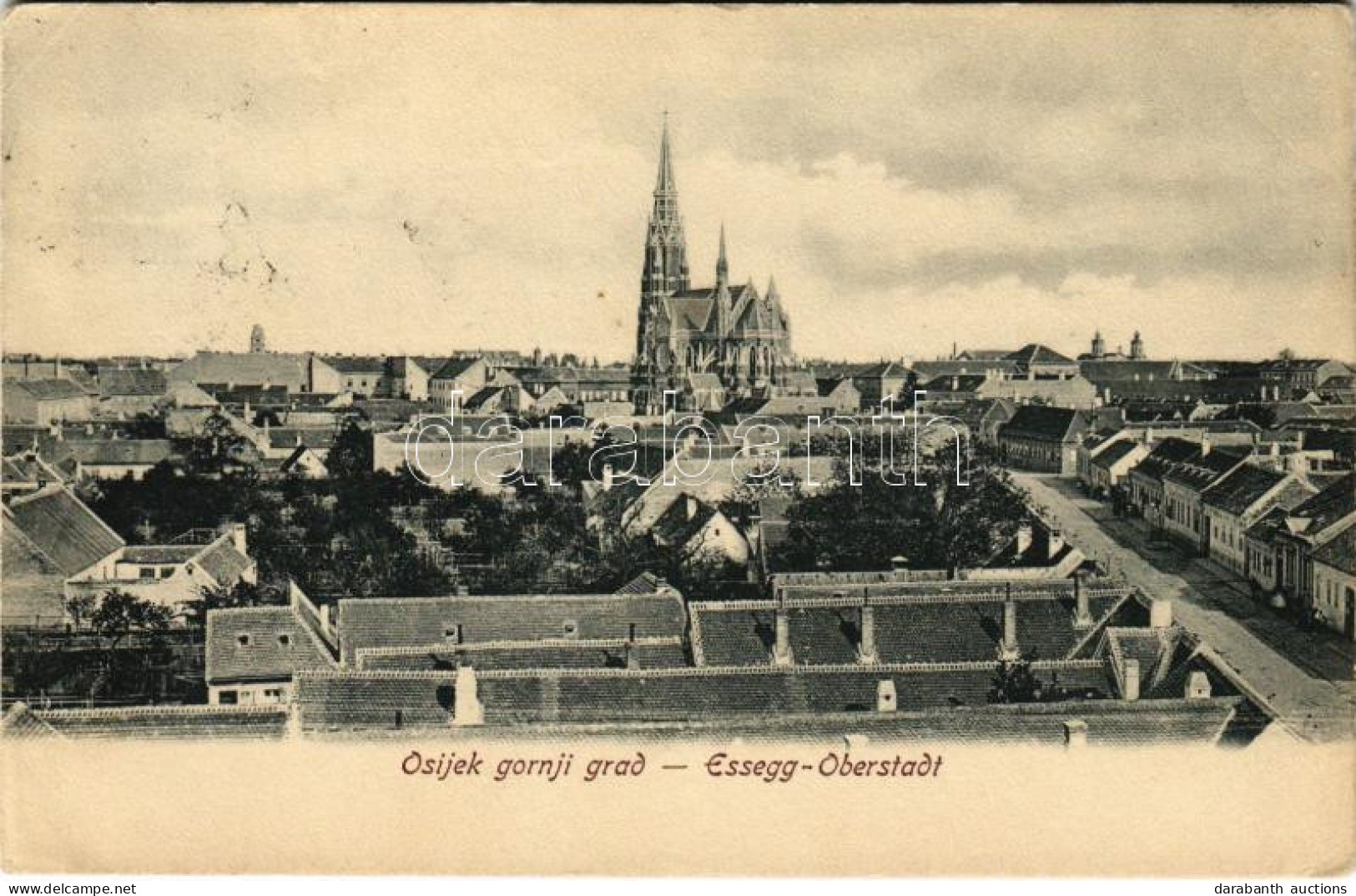 T3 1906 Eszék, Osijek, Essegg; Gornji Grad / Oberstadt (ázott / Wet Damage) - Non Classés