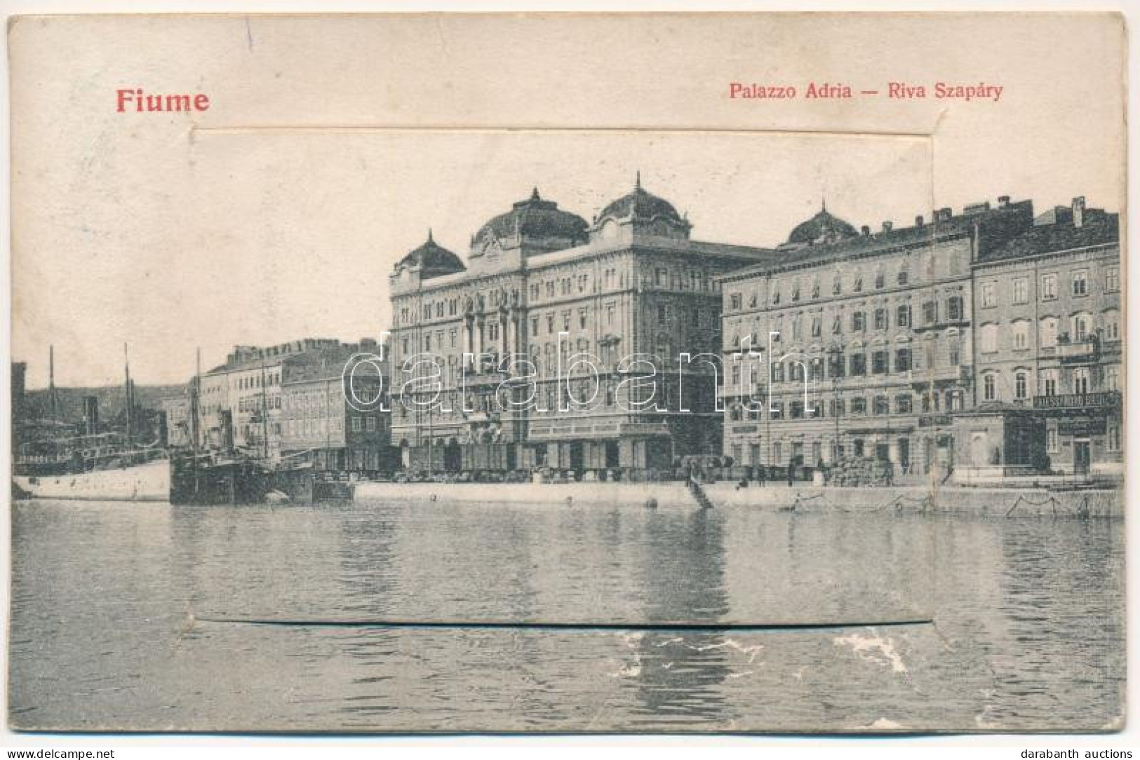 * T3 1909 Fiume, Rijeka; Palazzo Adria, Riva Szapáry / Palace And Quay. Leporello With 10 Images - W.L. Bp. 29. (felszín - Ohne Zuordnung