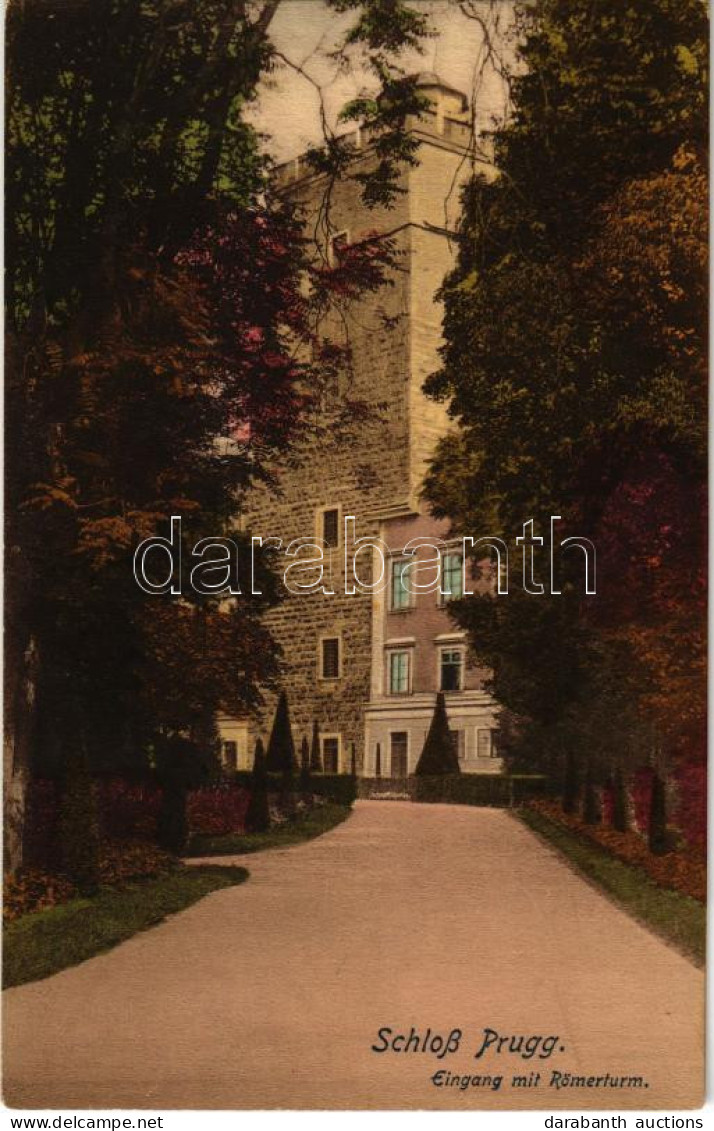 T2 1918 Lajtabruck, Bruck An Der Leitha; Schloss Prugg, Eingang Mit Römerturm / Kastély Bejárat A Római Toronnyal / Cast - Sin Clasificación