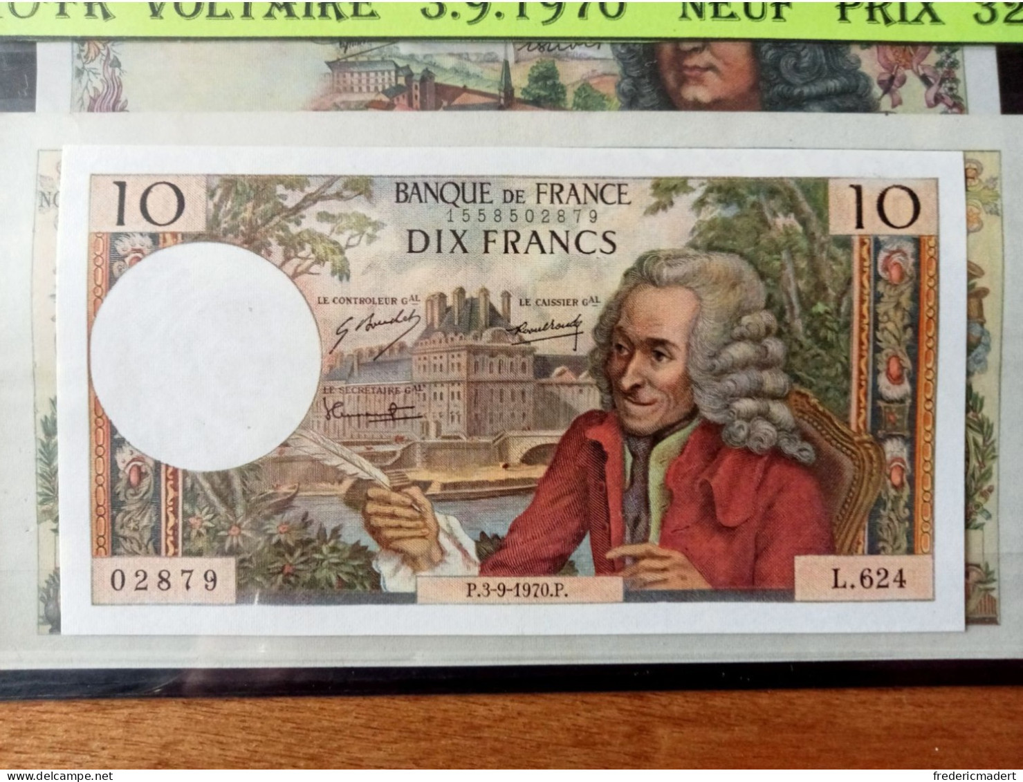 Billet De 10F Du 03/09/1970 - 10 F 1963-1973 ''Voltaire''