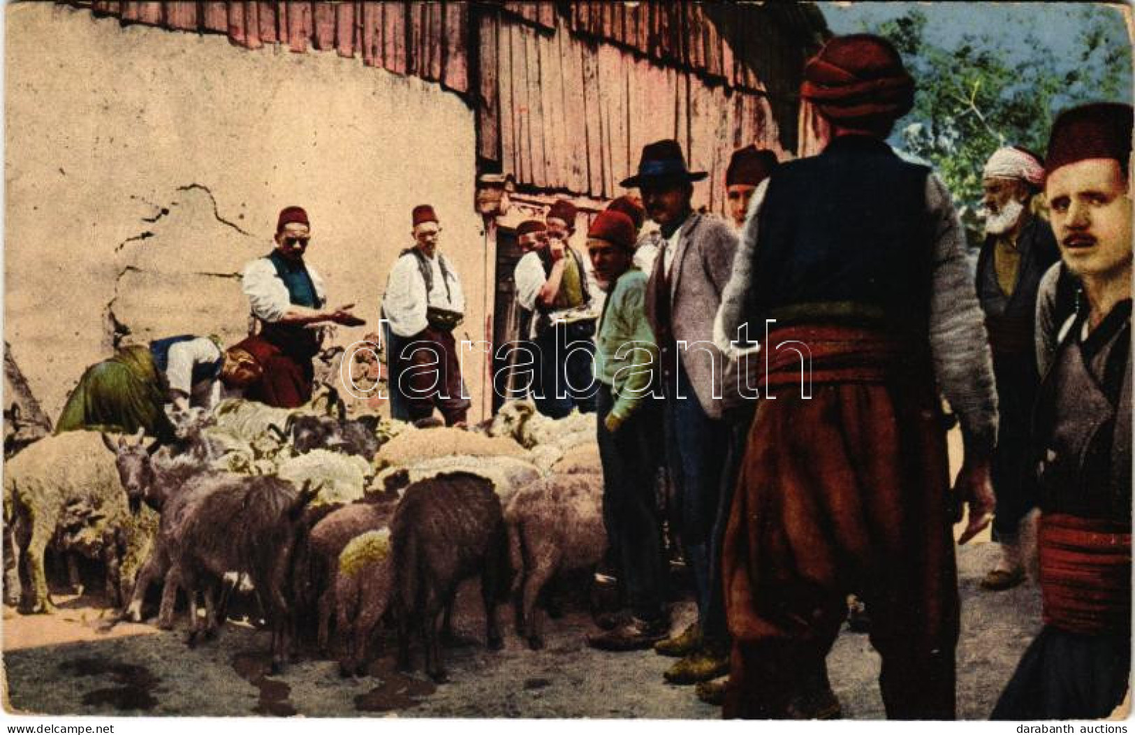 * T3 1915 Sarajevo, Bosnien Schafmarkt. Verlag V. Daniel A. Kajon / Bosnian Sheep Market (Rb) - Non Classés