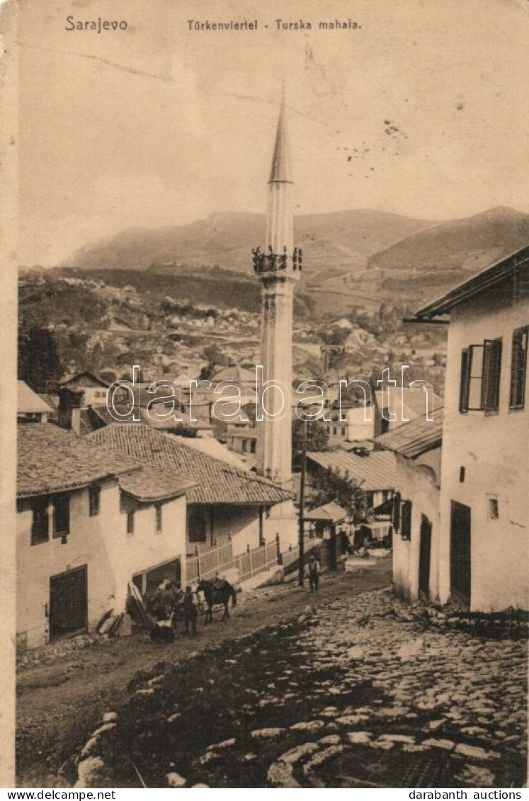 T2/T3 Sarajevo, Turkish Quarter With Mosque, Verlag Simon Kattan - Ohne Zuordnung