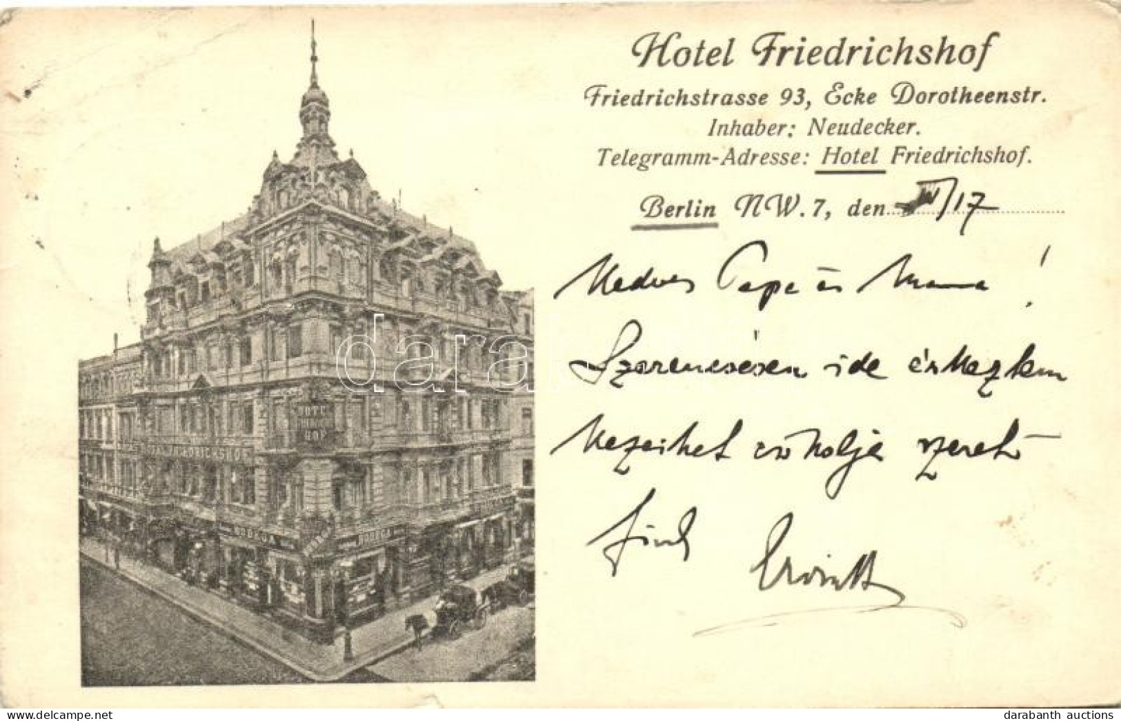 * T3/T4 Berlin, Friedrichstrasse, Hotel Friedrichshof (small Tear) - Unclassified