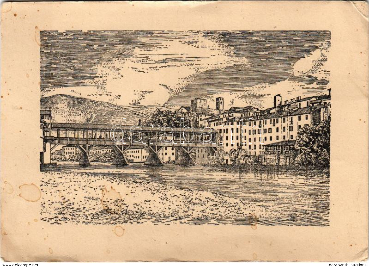 ** T2/T3 Bassano Del Grappa, Il Ponte Vecchio / Old Bridge, B.lo Nardini Advertisement On The Backside (EK) - Zonder Classificatie