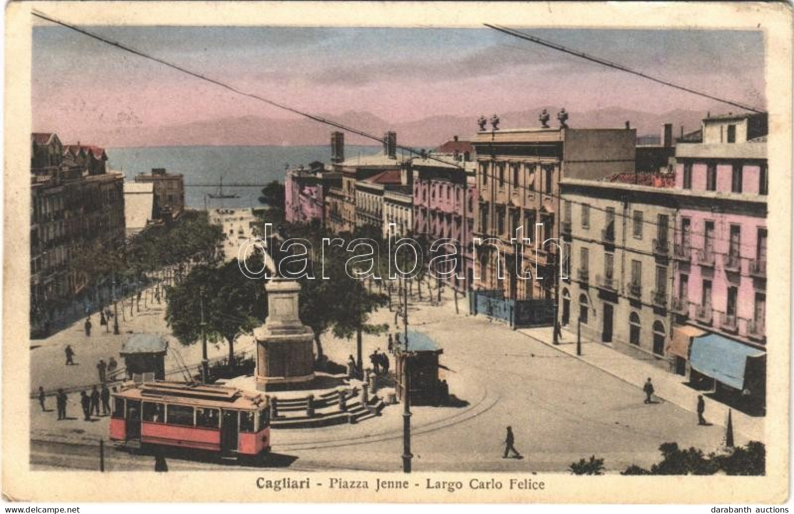 T2/T3 1929 Cagliari, Piazza Jenne, Largo Carlo Felice / Street View, Tram (EK) - Sin Clasificación