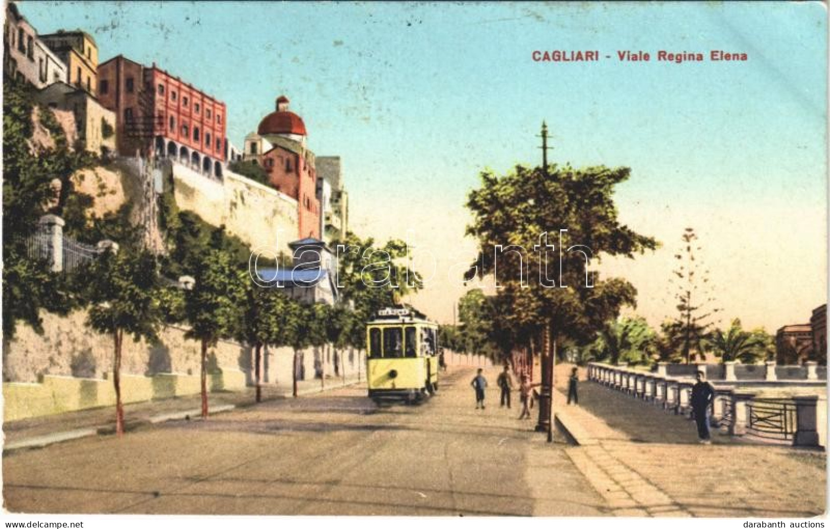 T2/T3 1929 Cagliari, Viale Regina Elena / Street View, Tram (fl) - Unclassified