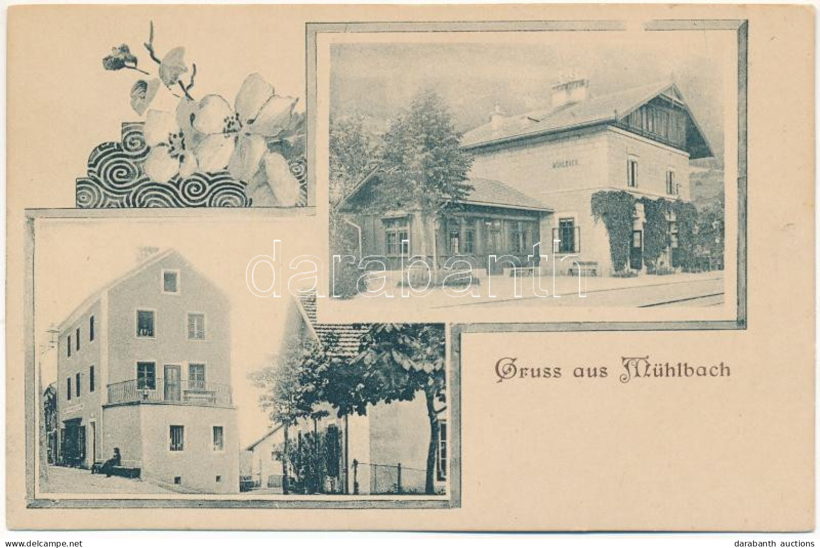 ** T2 Rio Di Pusteria, Mühlbach Im Pustertal (Südtirol); Bahnhof / Railway Station, Hotel, Shop. Art Nouveau, Floral - Non Classés