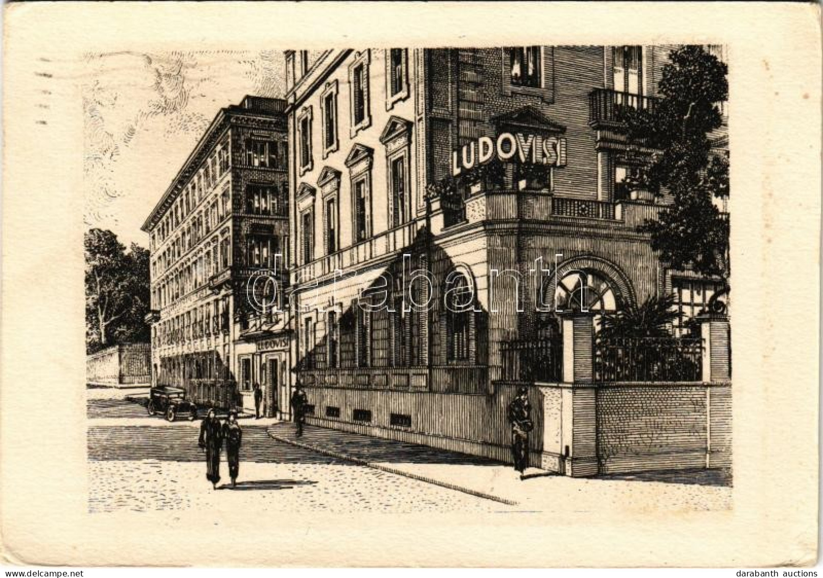 T2/T3 1936 Roma, Rome; Hotel Ludovisi Advertising Art Postcard (EK) - Ohne Zuordnung