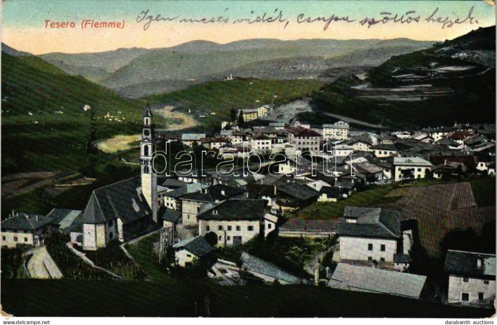 T2/T3 1911 Tesero (Südtirol), General View, Church (EK) - Ohne Zuordnung