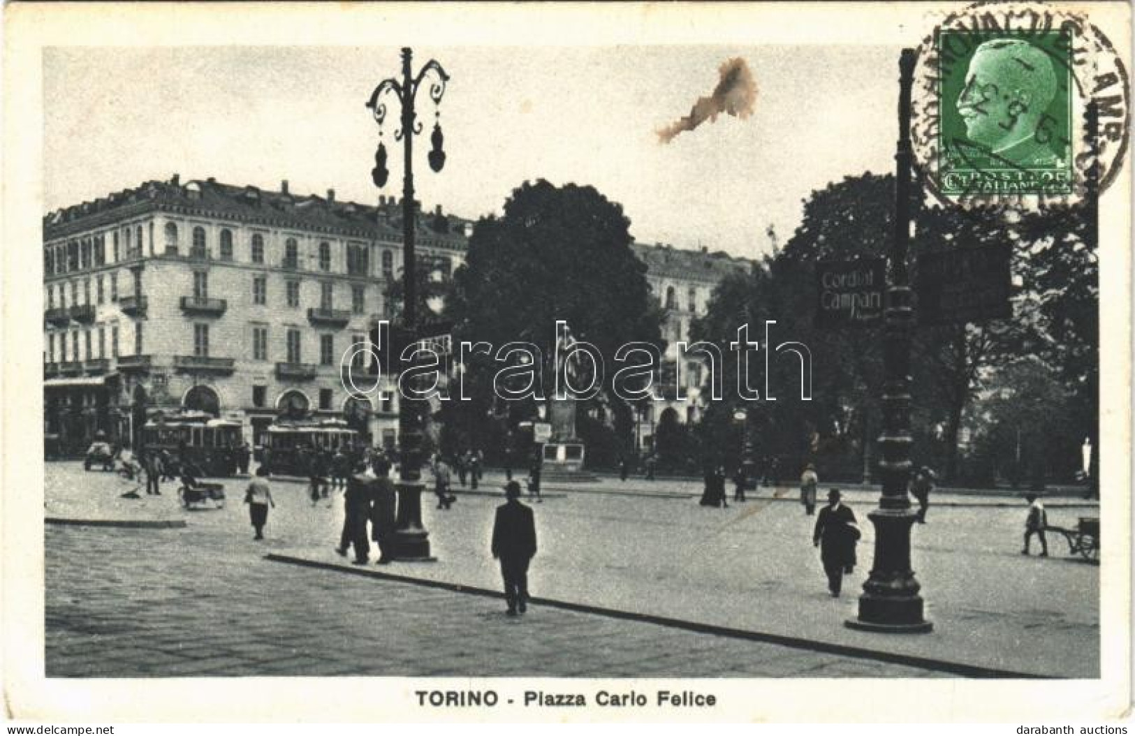 T2/T3 1931 Torino, Turin; Piazza Carlo Felice / Street View, Tram. TCV Card (fl) - Ohne Zuordnung