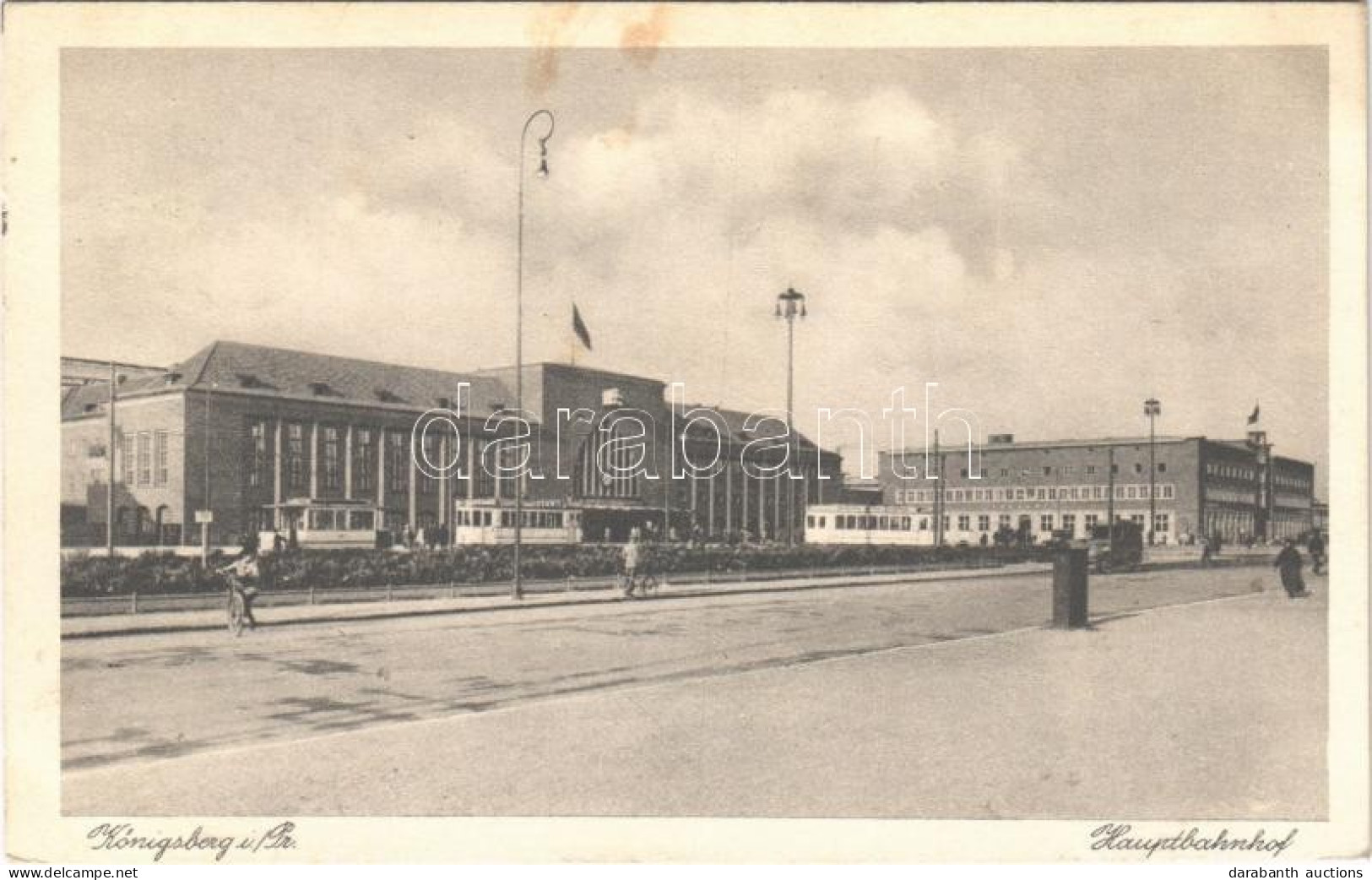 T2/T3 1931 Kaliningrad, Königsberg; Hauptbahnhof / Railway Station, Trams, Bicycles (fl) - Unclassified