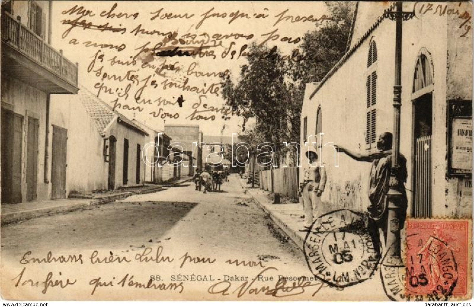 T1/T2 1905 Dakar, Rue Descemet / Street View, TCV Card - Ohne Zuordnung