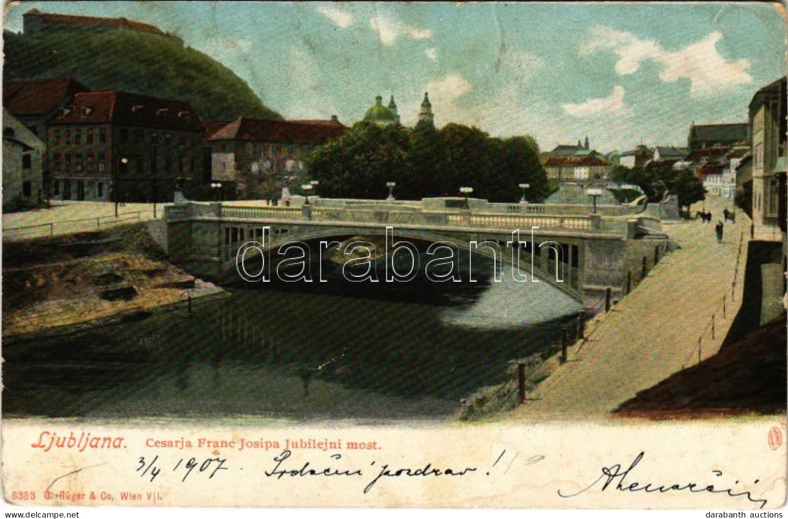 * T3 1907 Ljubljana, Laibach; Cesarja Franc Josipa Jubilejni Most / Bridge (EB) - Non Classés