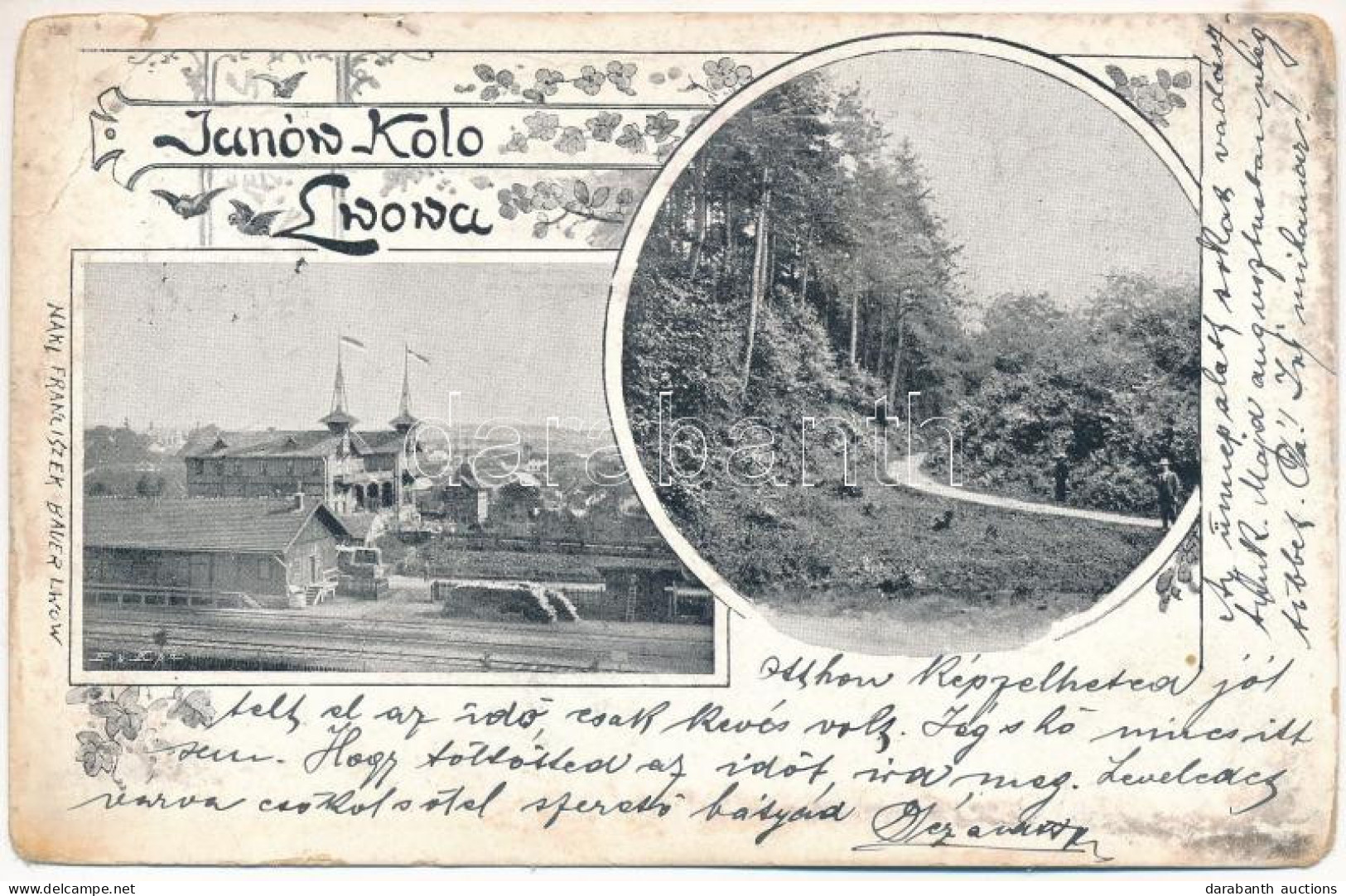 T3 1899 (Vorläufer) Ivano-Frankove, Yaniv , Dolyna, Janów Kolo Kwowa (Lviv); Forest, Railway Station. Franciszek Bauer A - Ohne Zuordnung