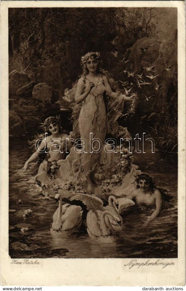 T2/T3 1920 Nymphenkönigin / Erotic Lady Art Postcard. W.R.B. & Co. Serie Nr. 3063. S: Hans Zatzka (EK) - Zonder Classificatie