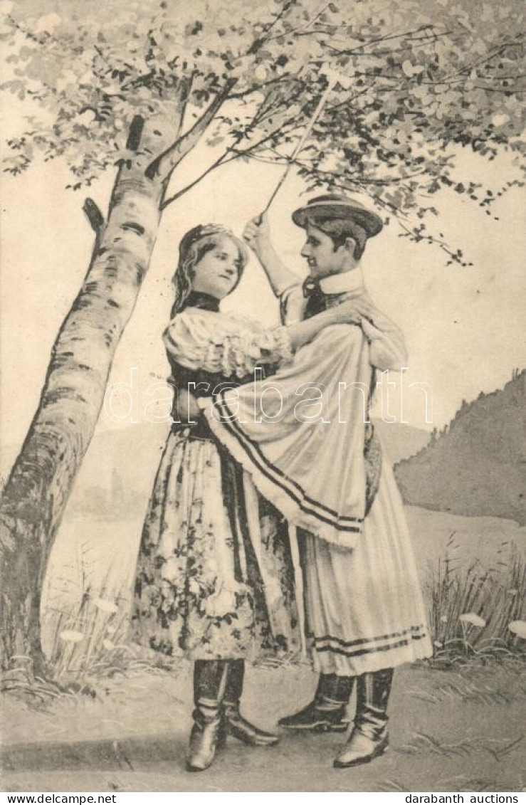 T3 Magyar Parasztpár / Hungarian Couple, Folklore (gyűrött /creases) - Unclassified