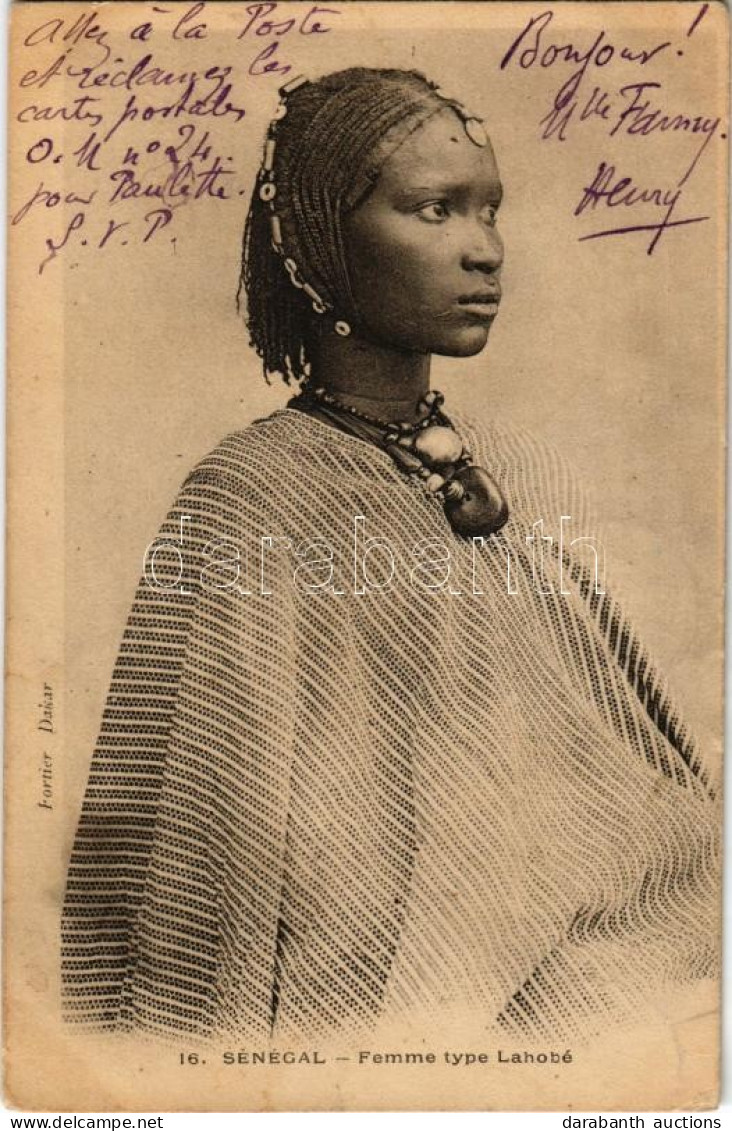 * T1/T2 Sénégal, Femme Type Lahobé / Native Woman, Hair Style,  Jewellery, African Folklore - Unclassified