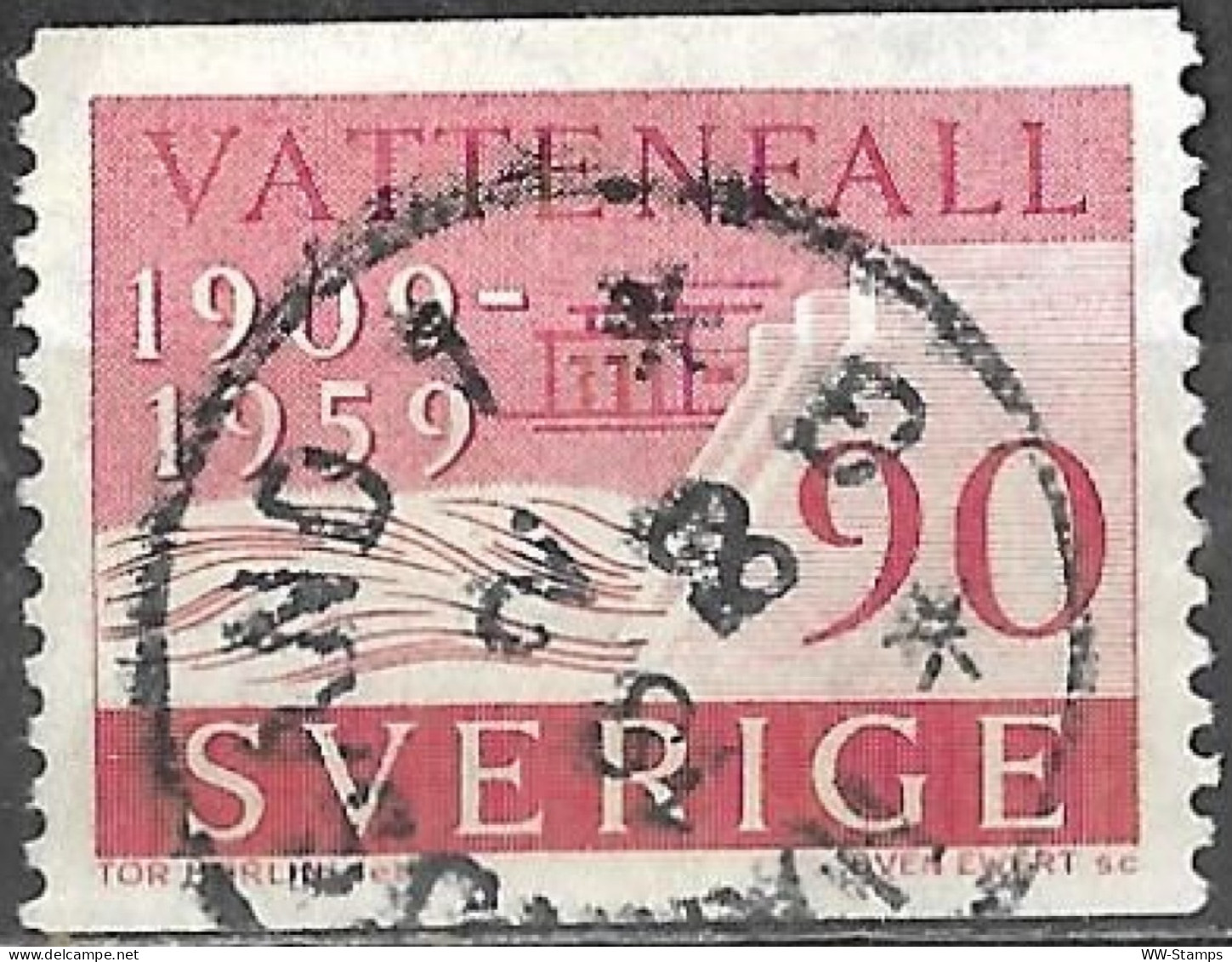 Sweden 1959 Used Stamp Hydroelectric Plant And Dam 90 Ore [WLT175] - Gebraucht