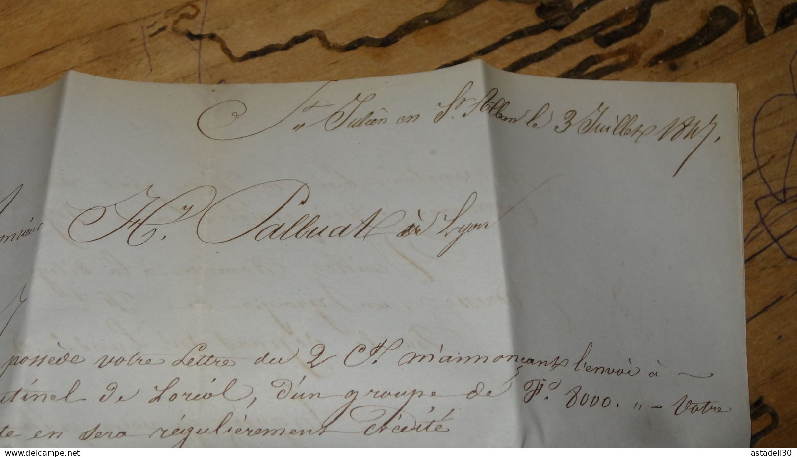 Ardeche, Lettre Cachet De Privas Origine Rurale K (St Julien St Alban) - 1847  ............. PHI .......... E4-56 - Non Classificati