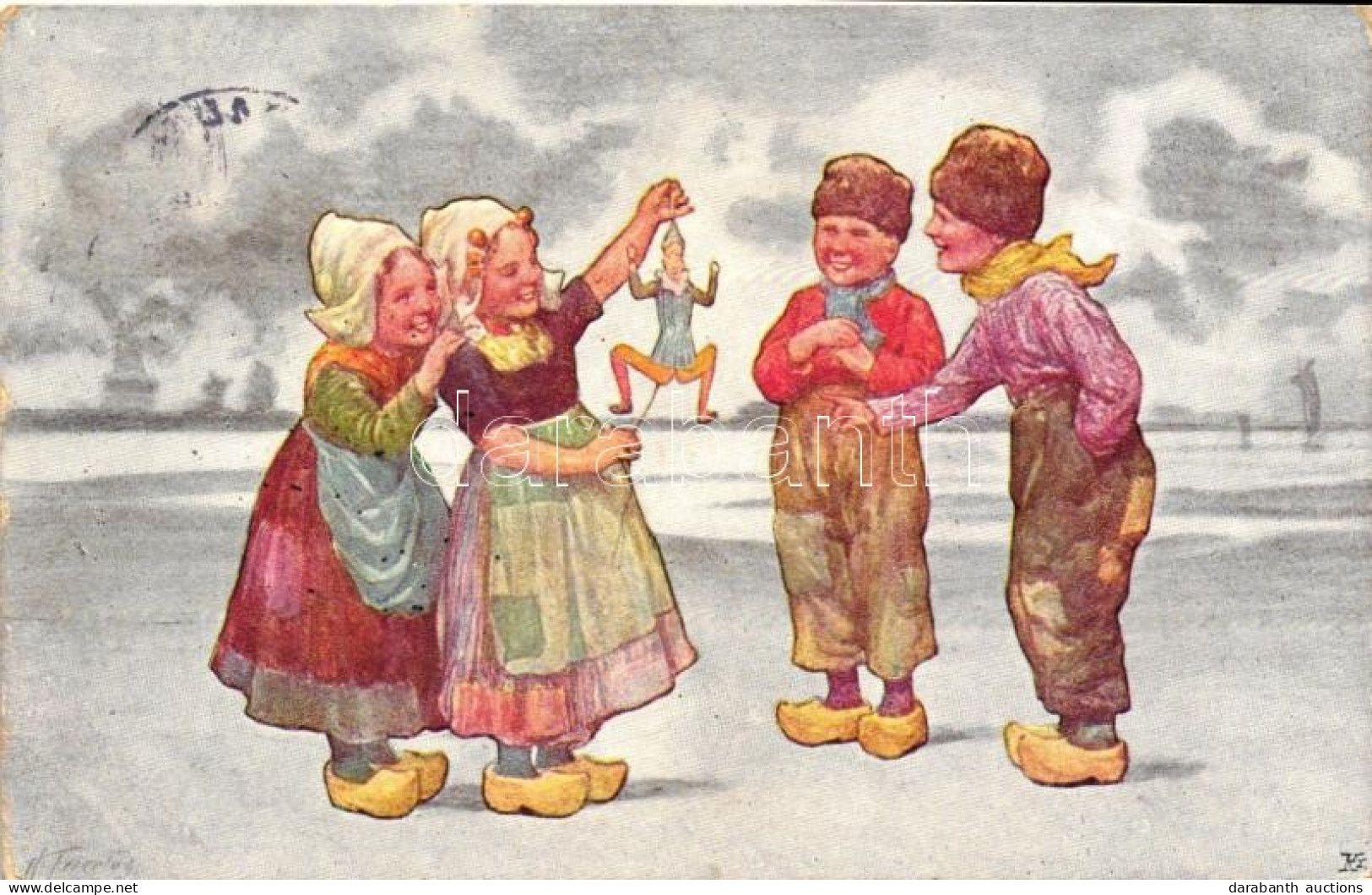 T3 Dutch Children With A Doll, Folklore B.K.W.I. 496-4 (EB) - Sin Clasificación