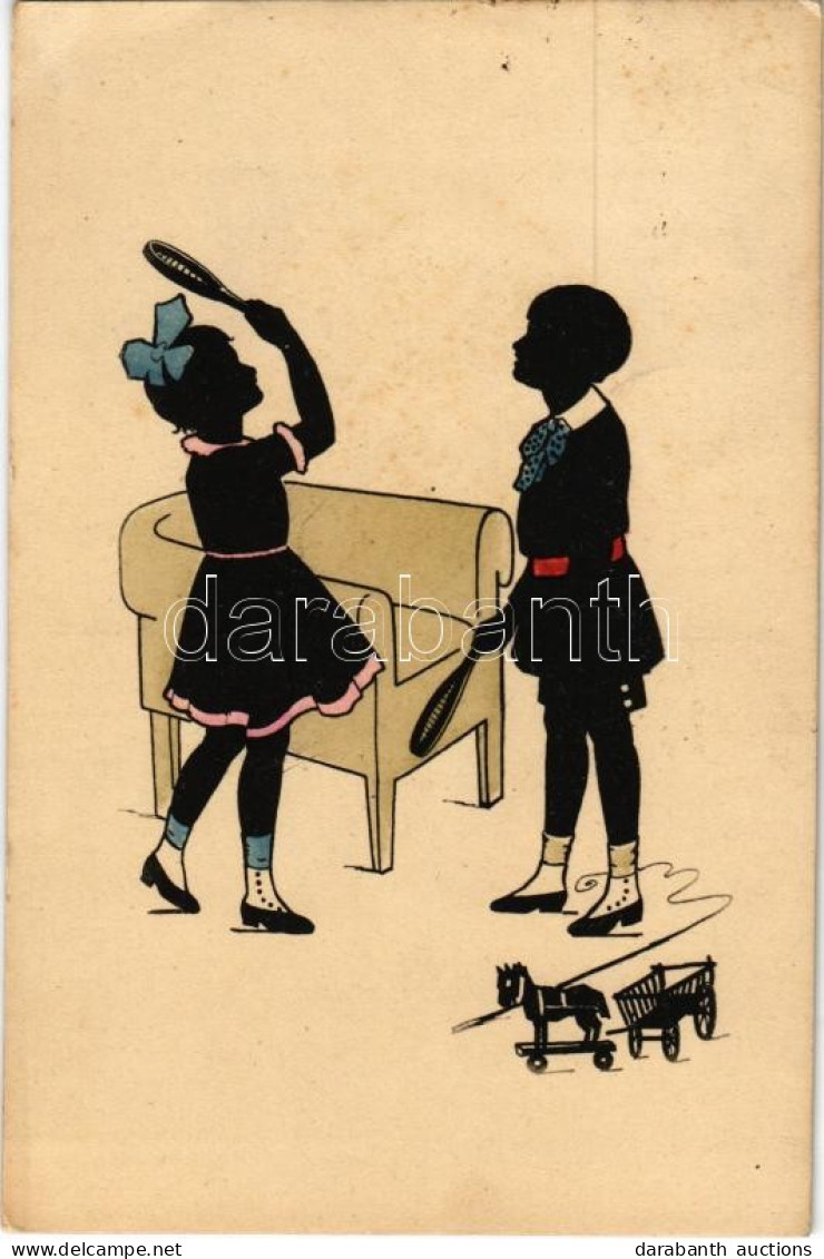 T2/T3 Girls, Silhouette Art Postcard. Kleiner Verlag 3322. (EK) - Ohne Zuordnung