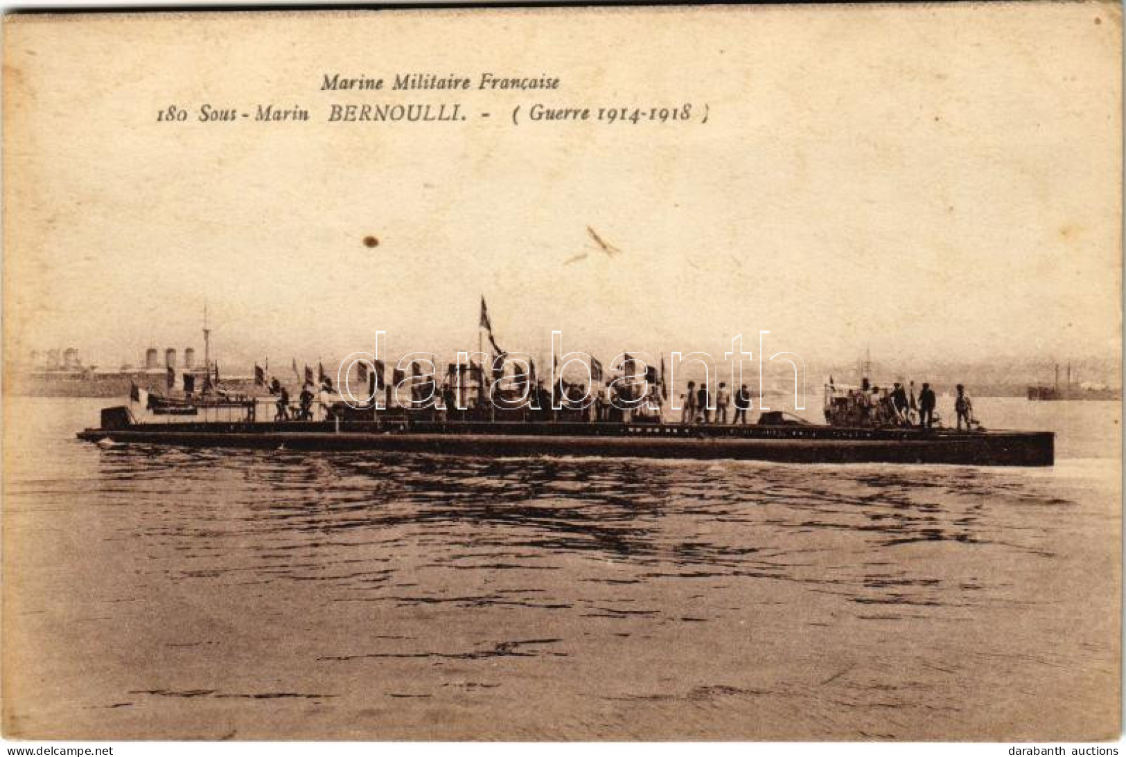 ** T2/T3 Marine Militaire Francaise, Sous-Marin BERNOULLI / Bernoulli Francia Tengeralattjáró, 1916-ban Megtorpedózta Az - Sin Clasificación