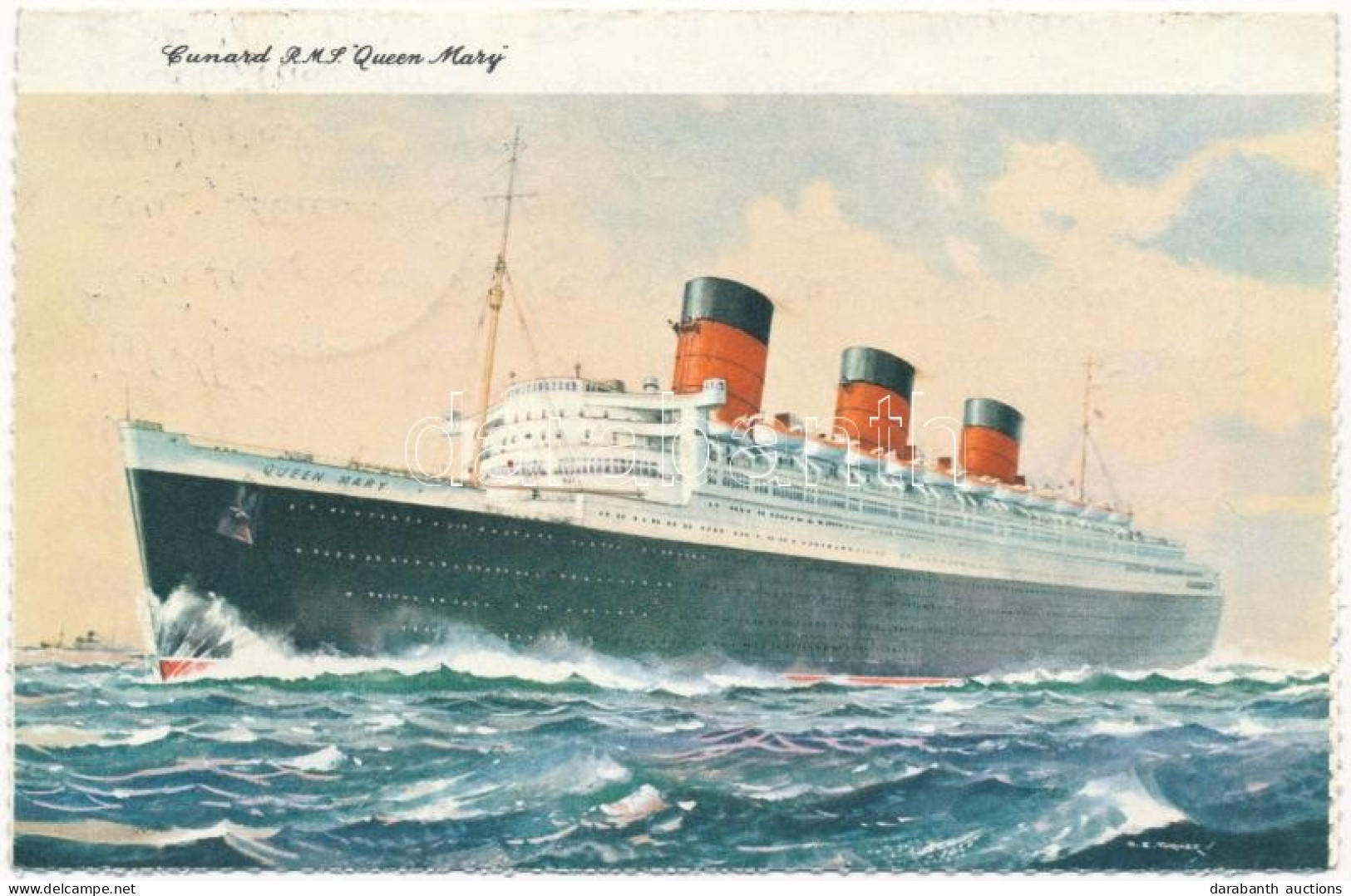 T2 1964 Cunard Line RMS Queen Mary, British Ocean Liner, Folding Card - Unclassified