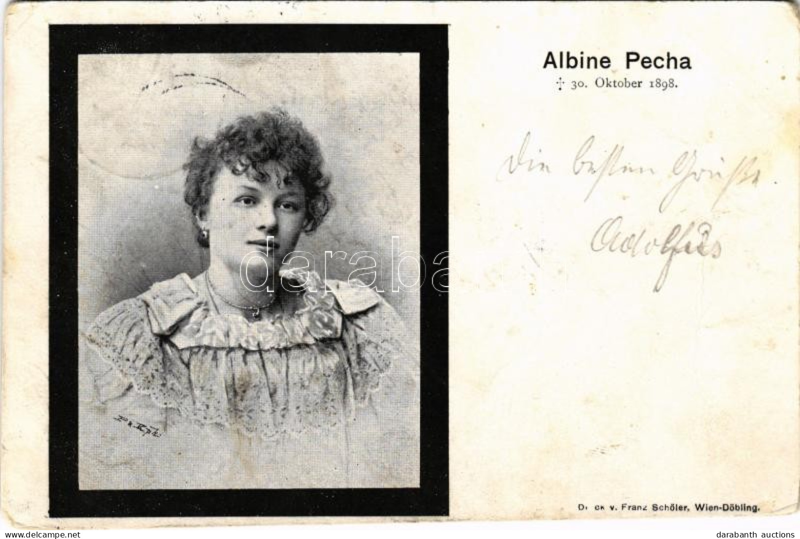 T2/T3 1898 Albine Pecha, Was An Austrian Nurse Who Contracted Pneumonia Due To Unfortunate Circumstances. Together With  - Non Classés