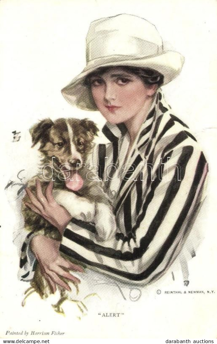 ** T3 'Alert' / Lady With Dog, Reinthal & Newman Series No. 763 S: Harrison Fisher (fa) - Non Classés