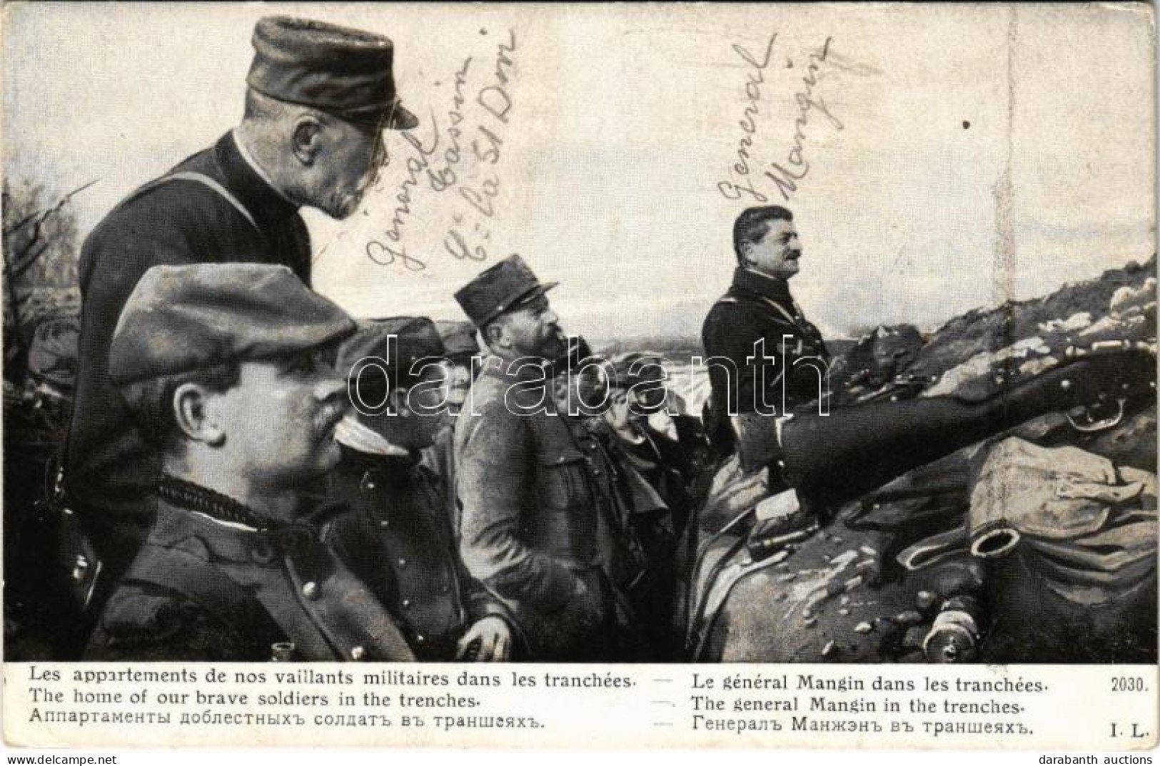* T2/T3 The Home Of Our Brave Soldiers In The Trenches, General Mangin In The Trenches / Első Világháborús Francia Katon - Unclassified
