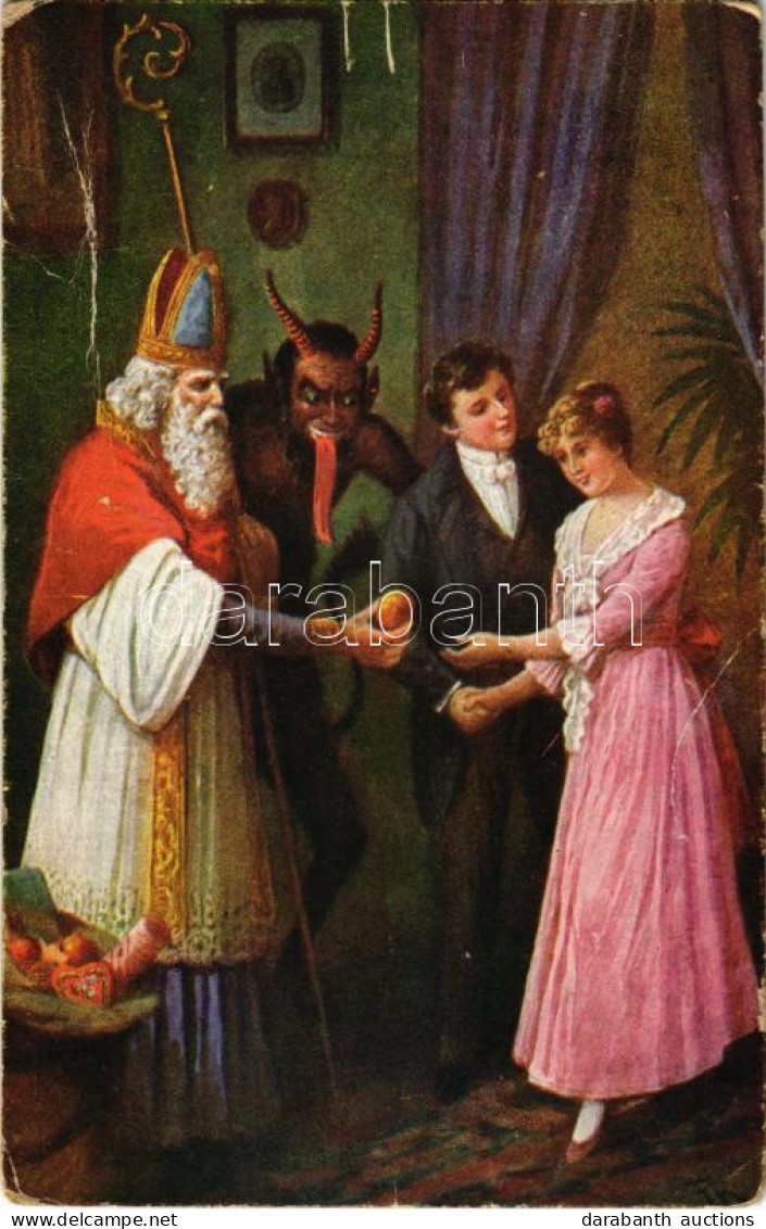 * T2/T3 Christmas. Krampus And Saint Nicholas. O.K.W. 1633-1. (fa) - Sin Clasificación