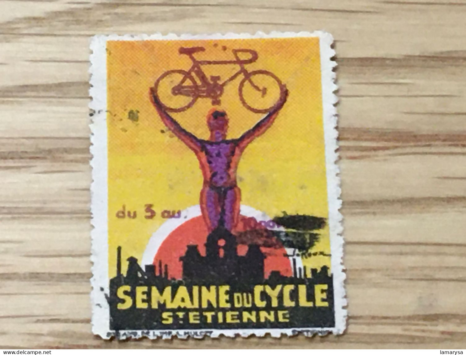 Saint-Etienne Semaine Du Cycle-Cyclisme-Vélo-Vignette Neuve Sans Gomme Erinnophilie,Timbre,stamp,Sticker-Bollo-Vineta - Sport