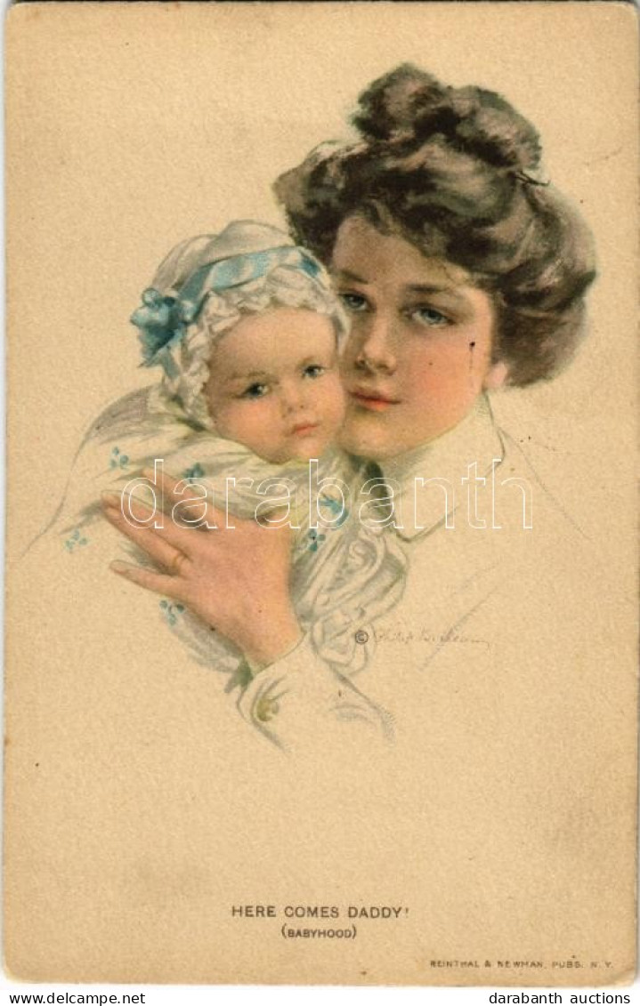 ** T2/T3 Here Comes Daddy! (Babyhood) Lady With Child. Reinthal & Newman Water Color Series No. 378. S: Philip Boileau ( - Non Classés