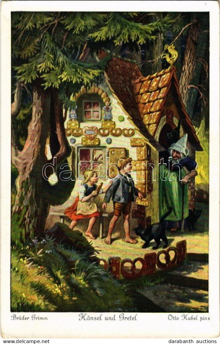 ** T2/T3 Hansel Und Gretel. Brüder Grimm / Brothers Grimm Folk Fairy Tale Art Postcard. Uvachrom Nr. 3714. Serie 125. S: - Ohne Zuordnung
