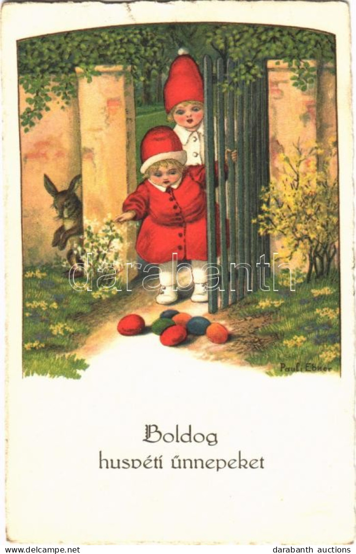 T2/T3 1932 Boldog Húsvéti Ünnepeket / Easter Greeting Children Art Postcard S: Pauli Ebner - Non Classés
