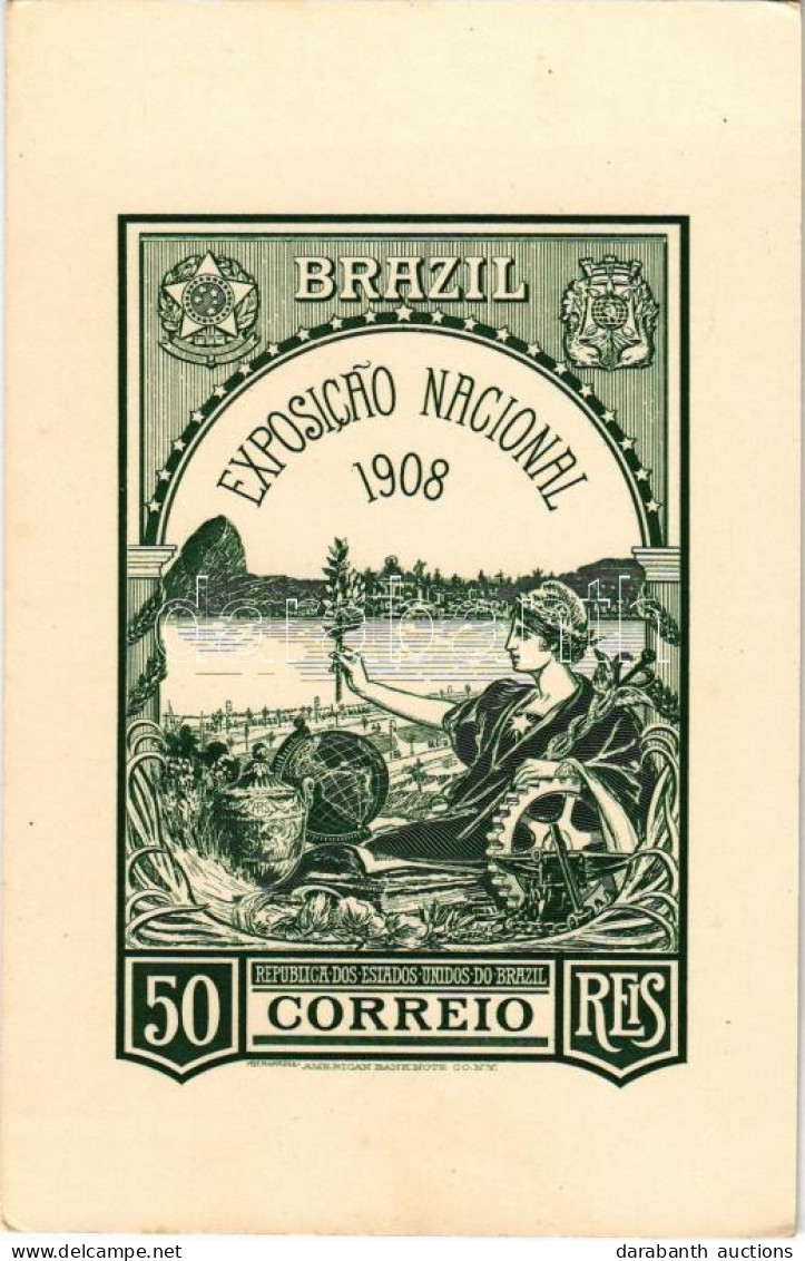 * T2 1908 Brazil, Exposicao Nacional. 50 Reis Correio Estados Unidos Do Brazil / National Exposition Of Brazil, 50 Reis  - Sin Clasificación