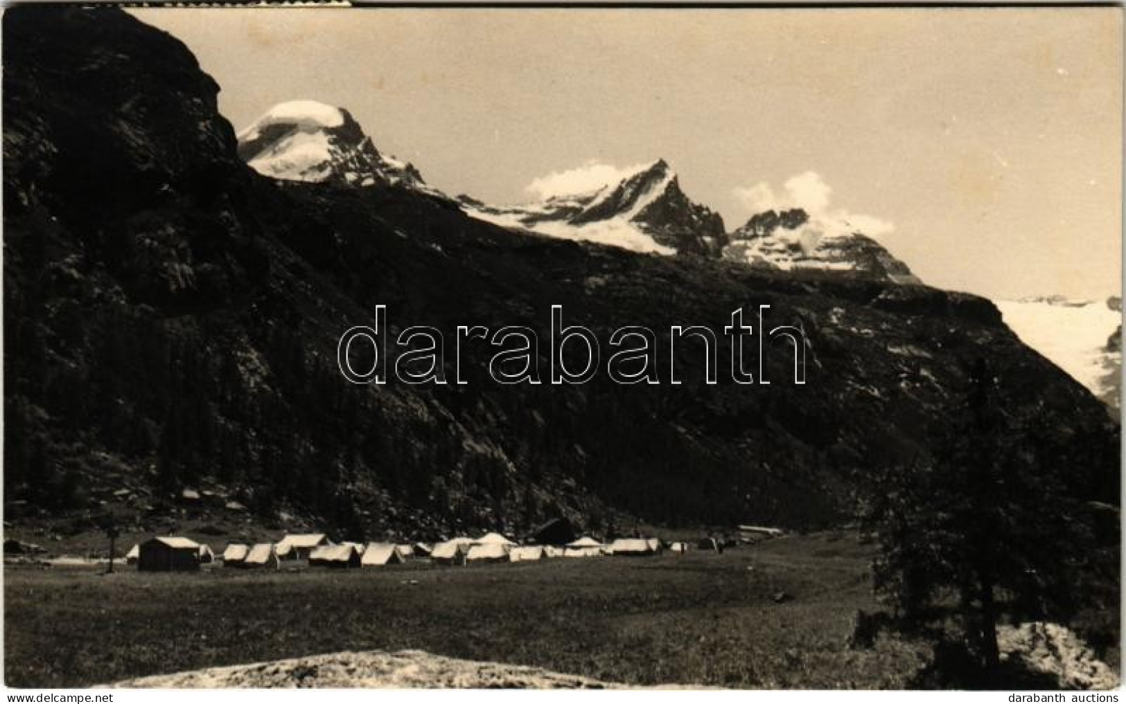 T2/T3 1953 Valsavarenche, Italian Alpine Club's Camp, Mountaineering. Photo + "Club Alpino Italiano Attendamento Naziona - Zonder Classificatie