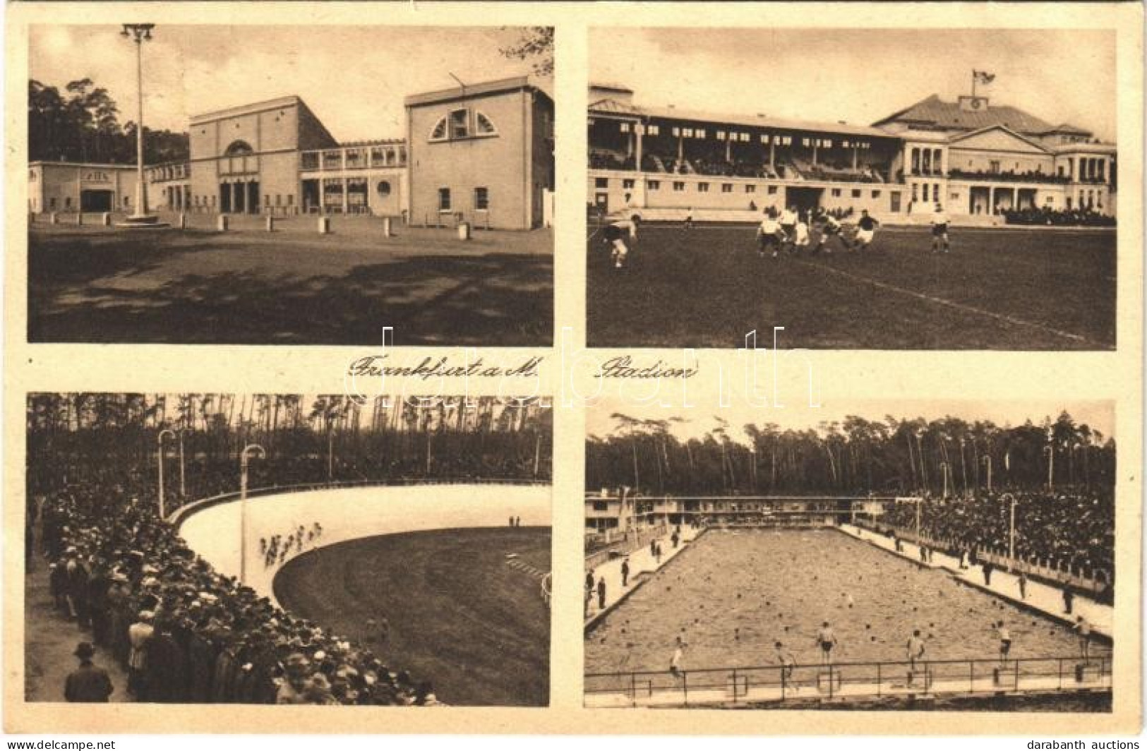 T2/T3 1931 Frankfurt Am Main Stadion / Sports Stadium, Football Field, Bicycle Track Race, Swimming Pool (EK) - Ohne Zuordnung