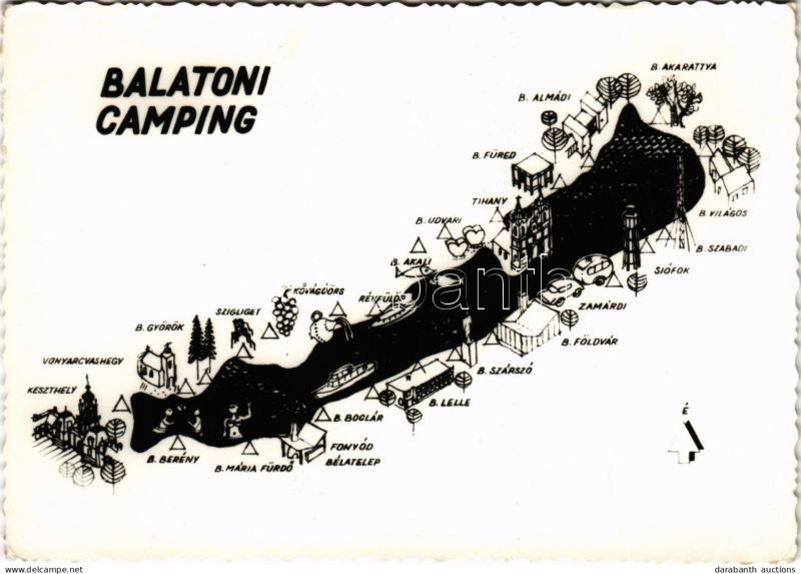 ** T2/T3 Balatoni Camping Térkép. Képzőművészeti Alap S: Balogh T. István (EK) - Zonder Classificatie