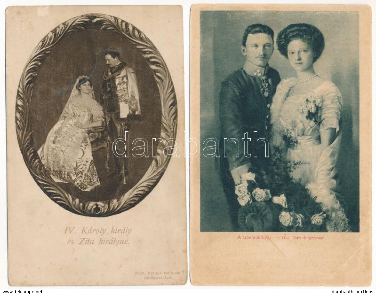 ** IV. Károly Király és Zita Királyné / Charles I Of Austria And Queen Zita - 4 Db RÉGI Képeslap / 4 Pre-1945 Postcards - Ohne Zuordnung