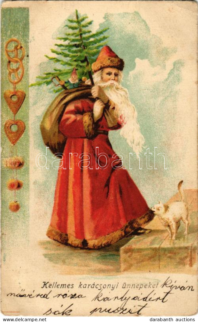 T2/T3 1904 Kellemes Karácsonyi Ünnepeket! Mikulás / Christmas Greeting With Saint Nicholas. Litho (EK) - Ohne Zuordnung