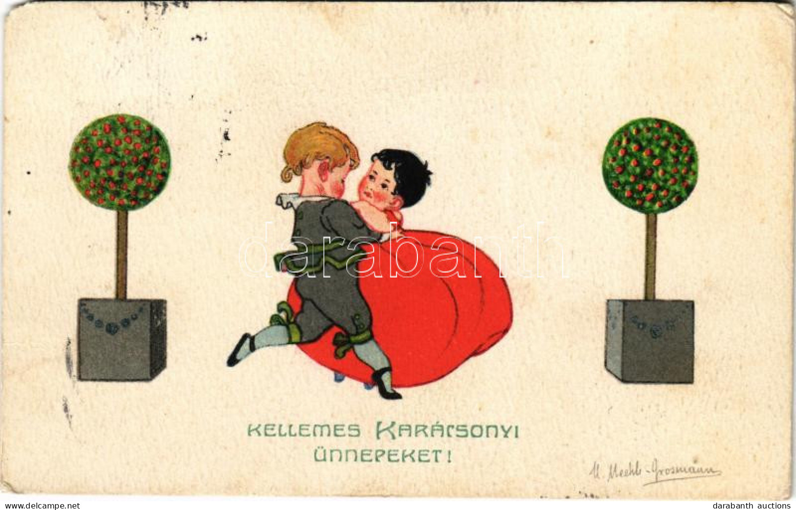 * T4 Kellemes Karácsonyi ünnepeket / Christmas Greeting Art Postcard. Bauer & Tarnai Series Nr. 6/III. S: Mechle-Grossma - Sin Clasificación
