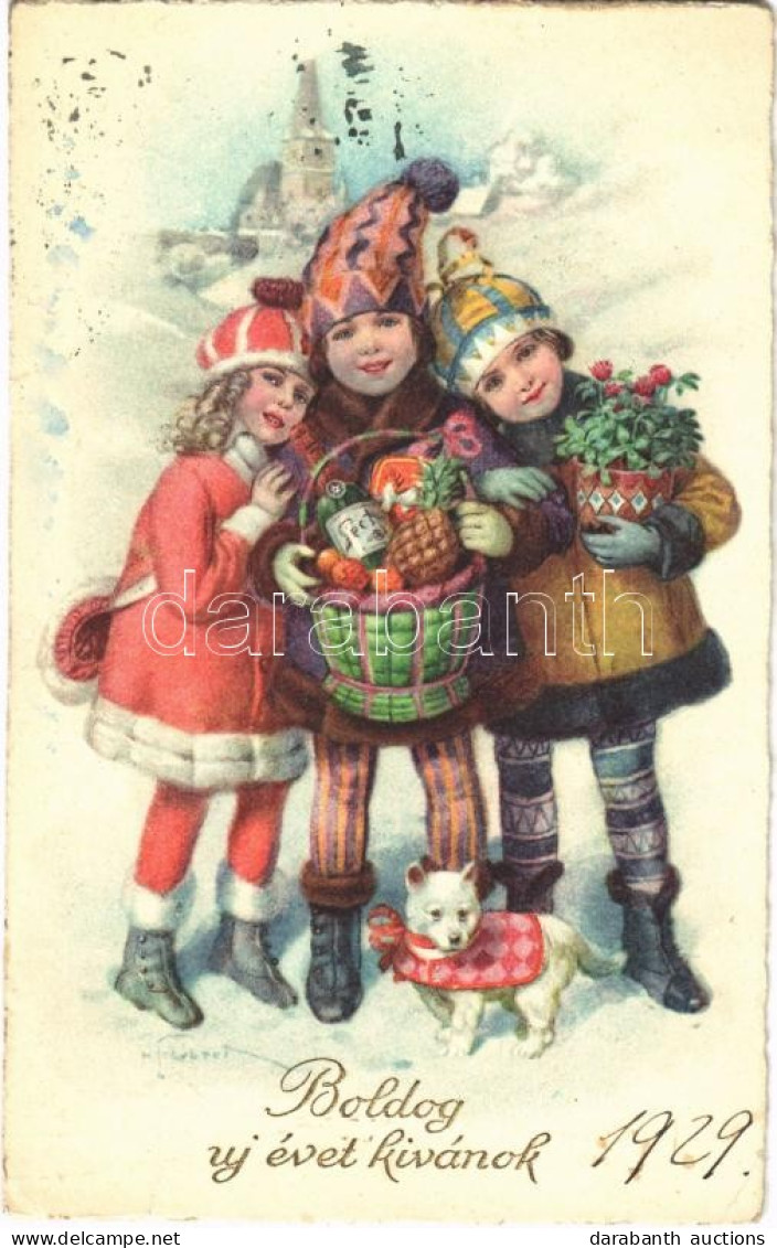 T2/T3 1929 Boldog Újévet Kívánok! / New Year Greeting Card (EK) - Zonder Classificatie