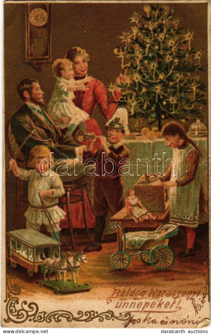 T3 1905 Boldog Karácsonyi ünnepeket / Christmas Greeting Art Postcard With Christmas Tree And Toys. Litho (EK) - Sin Clasificación