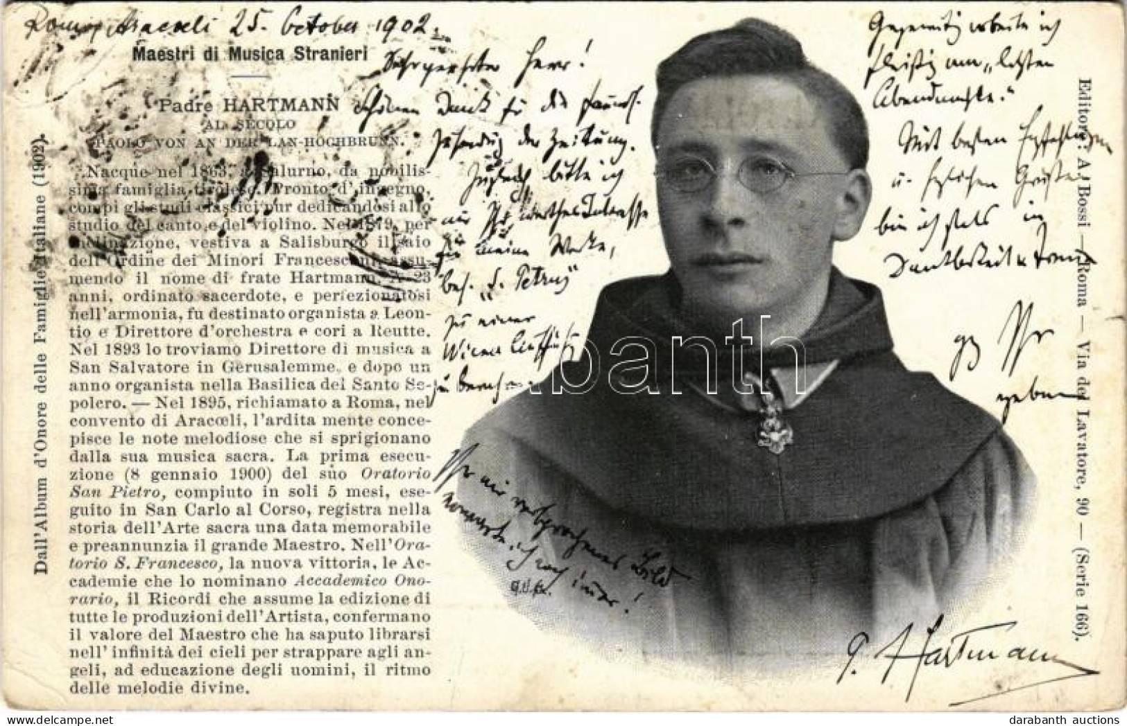 T2/T3 1902 Maestri Di Musica Stranieri Padre Hartmann / Hartmann Von An Der Lan-Hochbrunn, Friar Minor And Catholic Prie - Sin Clasificación