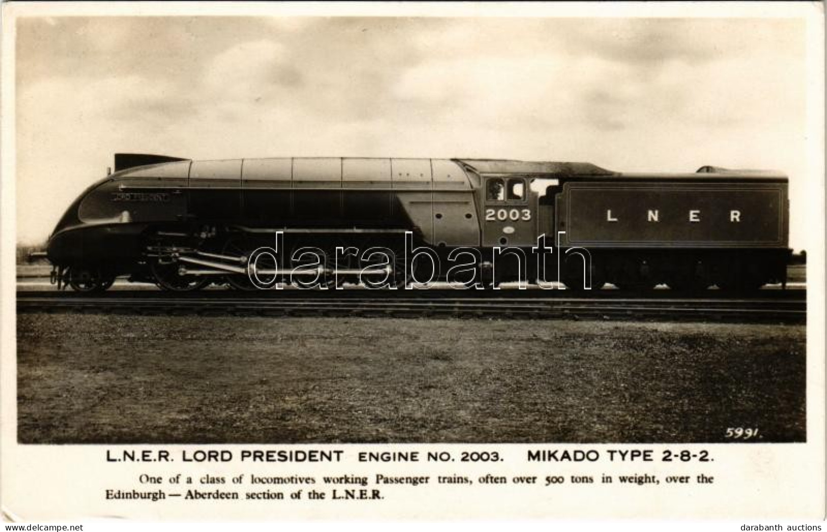 ** T2/T3 LNER (London North Eastern Railway) Lord President Engine No. 2003. Mikado Type 2-8-2. (EK) - Unclassified