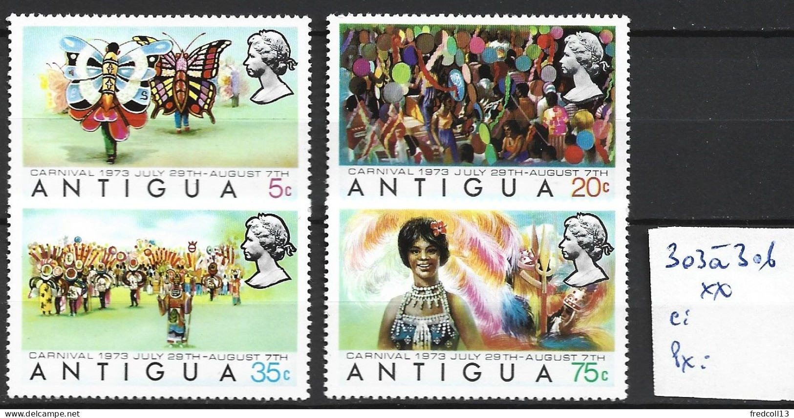 ANTIGUA 303 à 06 ** Côte 2.70 € - 1960-1981 Ministerial Government