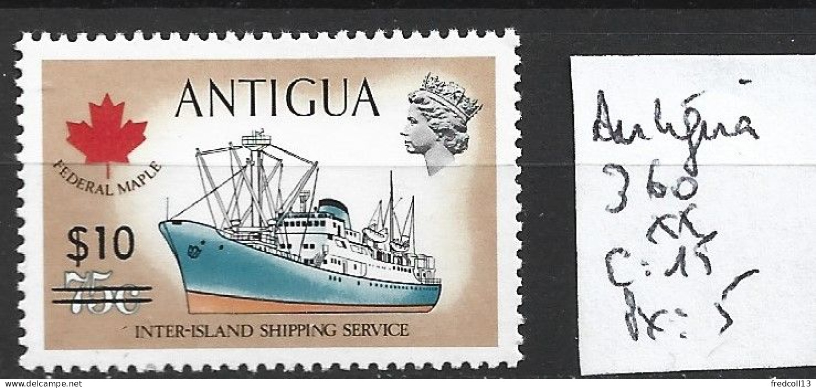 ANTIGUA 360 ** Côte 15 € - 1960-1981 Interne Autonomie