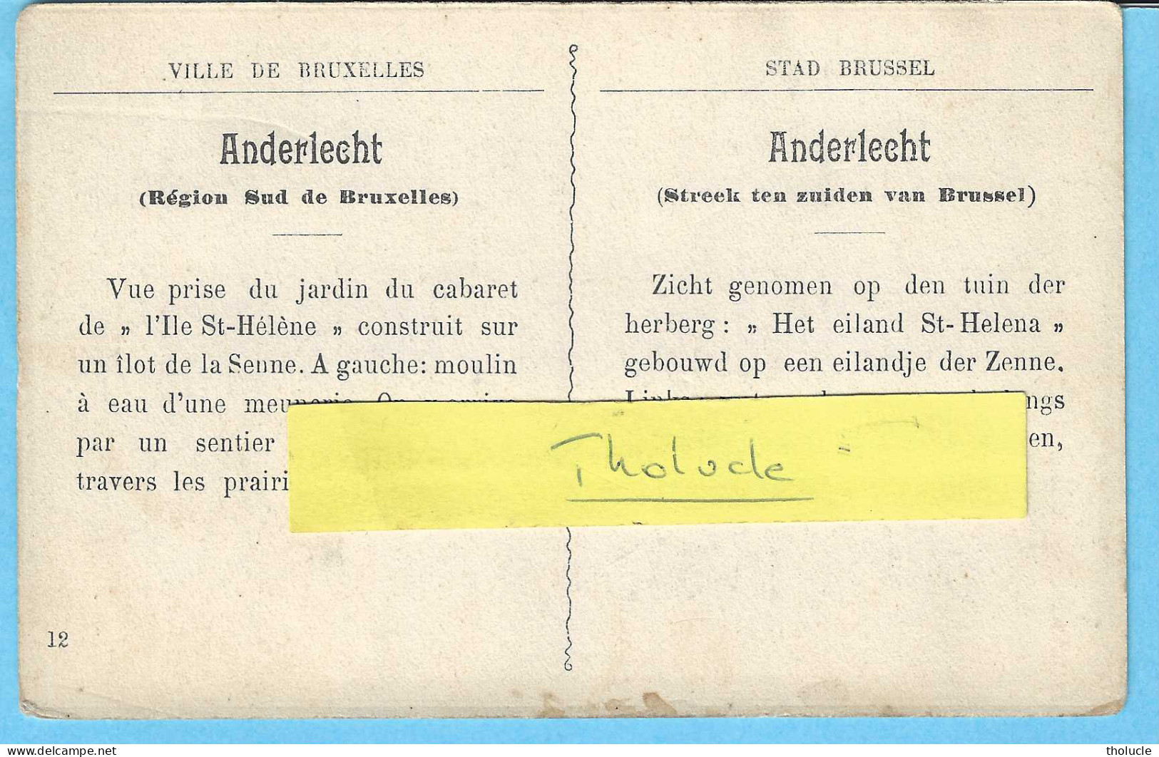 Les Environs De Bruxelles-Anderlecht-Ile Ste-Hélène Sur La Senne-Moulin à Eau à Gauche -+/-1900 - Anderlecht