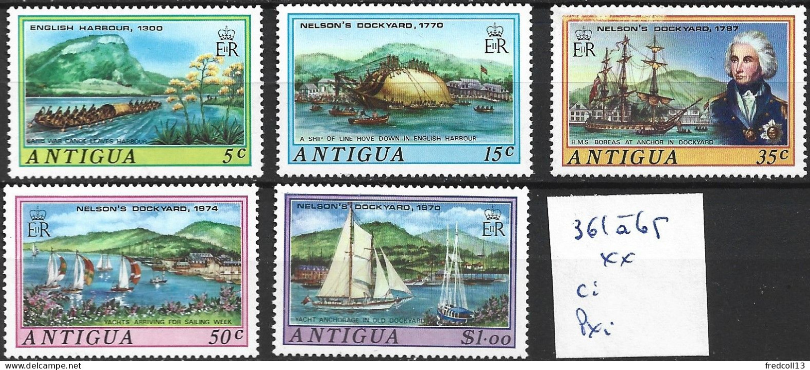 ANTIGUA 361 à 65 ** Côte 9 € - 1960-1981 Autonomie Interne